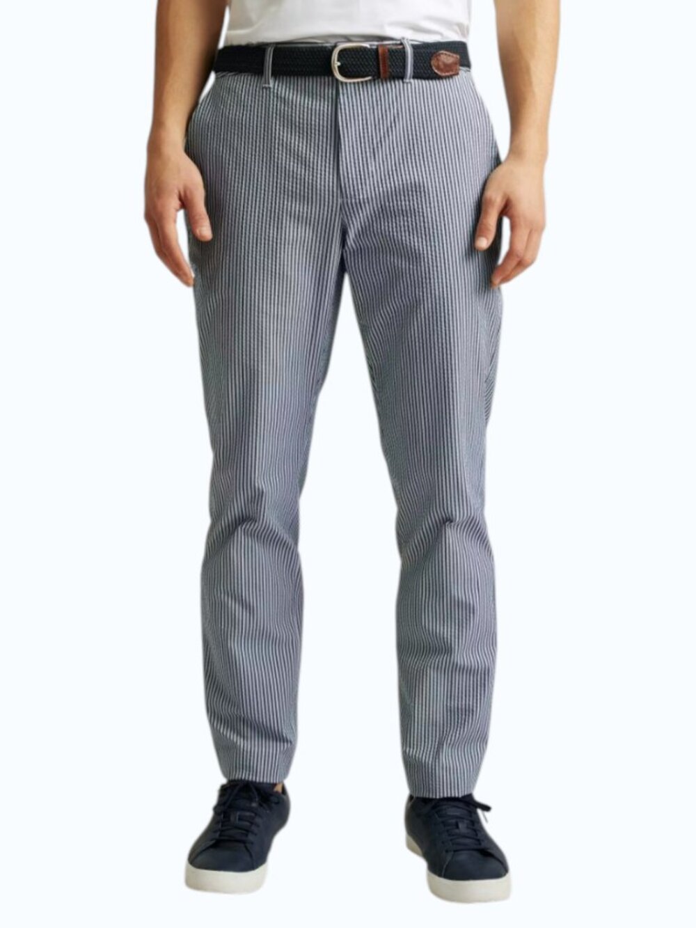 NWOT Bonobos Performance Seersucker Golf Pants Men's 33x30 Slim Bluesy Stripe
